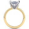 4 Carat Cushion Cut Lab Grown Diamond Ring In 14K Yellow Gold, Solitaire Image-3