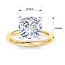 4 Carat Cushion Cut Lab Grown Diamond Ring In 14K Yellow Gold, Solitaire Image-5