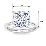 5 Carat Cushion Cut Lab Grown Diamond Ring In 14K White Gold, Solitaire Image-5