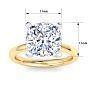 5 Carat Cushion Cut Lab Grown Diamond Ring In 14K Yellow Gold, Solitaire Image-5