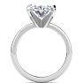 4 Carat Oval Shape Lab Grown Diamond Ring In 14K White Gold, Solitaire Image-3