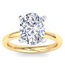 4 Carat Oval Shape Lab Grown Diamond Ring In 14K Yellow Gold, Solitaire Image-1