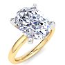 4 Carat Oval Shape Lab Grown Diamond Ring In 14K Yellow Gold, Solitaire Image-2