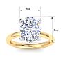 4 Carat Oval Shape Lab Grown Diamond Ring In 14K Yellow Gold, Solitaire Image-5