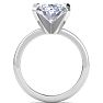 5 Carat Oval Shape Lab Grown Diamond Ring In 14K White Gold, Solitaire Image-3