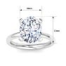 5 Carat Oval Shape Lab Grown Diamond Ring In 14K White Gold, Solitaire Image-5