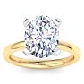 5 Carat Oval Shape Lab Grown Diamond Ring In 14K Yellow Gold, Solitaire Image-1