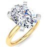 5 Carat Oval Shape Lab Grown Diamond Ring In 14K Yellow Gold, Solitaire Image-2