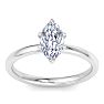 1 Carat Marquise Shape Lab Grown Diamond Ring In 14K White Gold, Solitaire Image-1