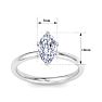 1 Carat Marquise Shape Lab Grown Diamond Ring In 14K White Gold, Solitaire Image-5