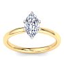 1 Carat Marquise Shape Lab Grown Diamond Ring In 14K Yellow Gold, Solitaire Image-1