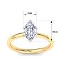 1 Carat Marquise Shape Lab Grown Diamond Ring In 14K Yellow Gold, Solitaire Image-5