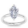 2 Carat Marquise Shape Lab Grown Diamond Ring In 14K White Gold, Solitaire Image-1