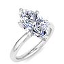 2 Carat Marquise Shape Lab Grown Diamond Ring In 14K White Gold, Solitaire Image-2