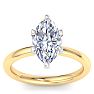 2 Carat Marquise Shape Lab Grown Diamond Ring In 14K Yellow Gold, Solitaire Image-1