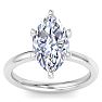 3 Carat Marquise Shape Lab Grown Diamond Ring In 14K White Gold, Solitaire Image-1