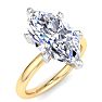 3 Carat Marquise Shape Lab Grown Diamond Ring In 14K Yellow Gold, Solitaire Image-2