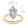 3 Carat Marquise Shape Lab Grown Diamond Ring In 14K Yellow Gold, Solitaire Image-5