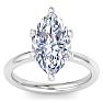 4 Carat Marquise Shape Lab Grown Diamond Ring In 14K White Gold, Solitaire Image-1