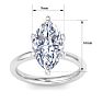 4 Carat Marquise Shape Lab Grown Diamond Ring In 14K White Gold, Solitaire Image-5