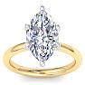4 Carat Marquise Shape Lab Grown Diamond Ring In 14K Yellow Gold, Solitaire Image-1