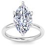 5 Carat Marquise Shape Lab Grown Diamond Ring In 14K White Gold, Solitaire Image-1