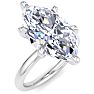 5 Carat Marquise Shape Lab Grown Diamond Ring In 14K White Gold, Solitaire Image-2
