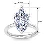 5 Carat Marquise Shape Lab Grown Diamond Ring In 14K White Gold, Solitaire Image-5
