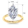 5 Carat Marquise Shape Lab Grown Diamond Ring In 14K Yellow Gold, Solitaire Image-5