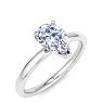 1 Carat Pear Shape Lab Grown Diamond Ring In 14K White Gold, Solitaire Image-2