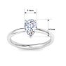 1 Carat Pear Shape Lab Grown Diamond Ring In 14K White Gold, Solitaire Image-5