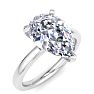3 Carat Pear Shape Lab Grown Diamond Ring In 14K White Gold, Solitaire Image-2