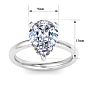 4 Carat Pear Shape Lab Grown Diamond Ring In 14K White Gold, Solitaire Image-5