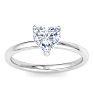 1 Carat Heart Shape Lab Grown Diamond Ring In 14K White Gold, Solitaire Image-1