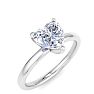 1 Carat Heart Shape Lab Grown Diamond Ring In 14K White Gold, Solitaire Image-2