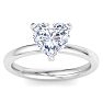 2 Carat Heart Shape Lab Grown Diamond Ring In 14K White Gold, Solitaire Image-1