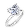 2 Carat Heart Shape Lab Grown Diamond Ring In 14K White Gold, Solitaire Image-2