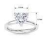 2 Carat Heart Shape Lab Grown Diamond Ring In 14K White Gold, Solitaire Image-5