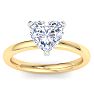 2 Carat Heart Shape Lab Grown Diamond Ring In 14K Yellow Gold, Solitaire Image-1