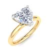 2 Carat Heart Shape Lab Grown Diamond Ring In 14K Yellow Gold, Solitaire Image-2
