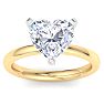 3 Carat Heart Shape Lab Grown Diamond Ring In 14K Yellow Gold, Solitaire Image-1