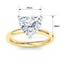 3 Carat Heart Shape Lab Grown Diamond Ring In 14K Yellow Gold, Solitaire Image-5