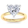 4 Carat Heart Shape Lab Grown Diamond Ring In 14K Yellow Gold, Solitaire Image-1