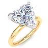 4 Carat Heart Shape Lab Grown Diamond Ring In 14K Yellow Gold, Solitaire Image-2