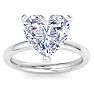 5 Carat Heart Shape Lab Grown Diamond Ring In 14K White Gold, Solitaire Image-1
