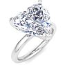 5 Carat Heart Shape Lab Grown Diamond Ring In 14K White Gold, Solitaire Image-2