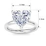 5 Carat Heart Shape Lab Grown Diamond Ring In 14K White Gold, Solitaire Image-5