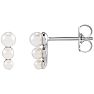 Pearl Drop Earrings With 2-3MM Freshwater Cultured Pearls In 14 Karat White Gold, 1/3 Inch Image-1