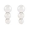 Pearl Drop Earrings With 2-3MM Freshwater Cultured Pearls In 14 Karat White Gold, 1/3 Inch Image-2