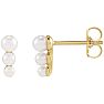 Pearl Drop Earrings With 2-3MM Freshwater Cultured Pearls In 14 Karat Yellow Gold, 1/3 Inch Image-1